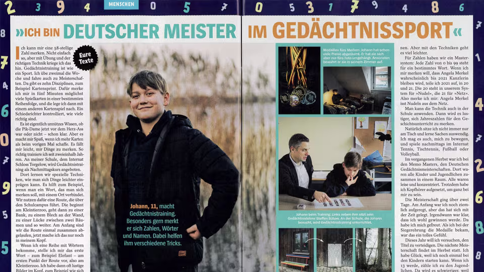 Dein SPIEGEL:
Ich bin Deutscher Meister im Gedächtnissport
